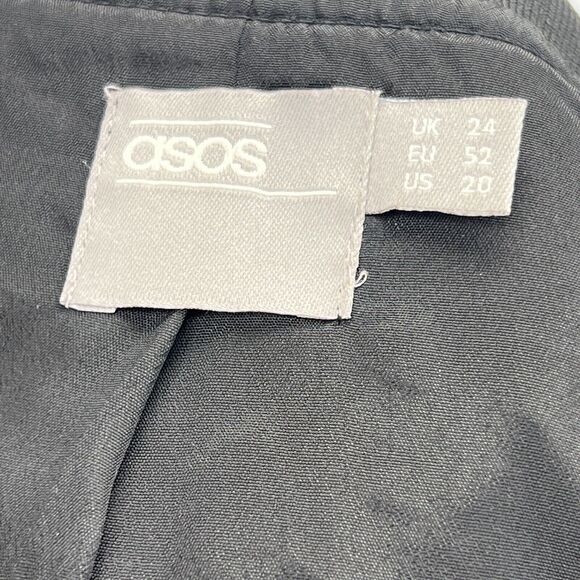 ASOS Curve Women Jacket Contrast Lace Bomber Floral Black Blue Plus Sz 20 EU 52 - Picture 10 of 10